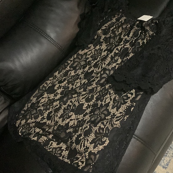 Black Off The Shoulder Lacey Dress - Picture 4 of 9